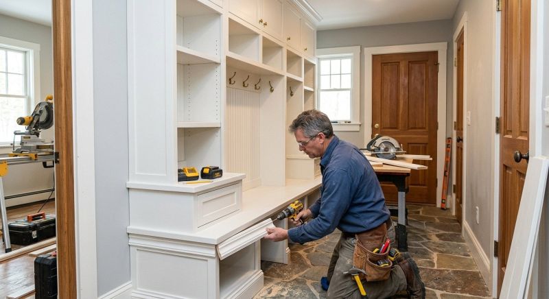 Mudroom Shelving Installation in Winston Salem, NC