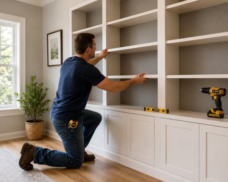 Built In Bookshelves Installation in Durham, NC